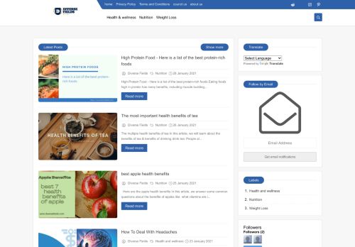 Diverse fields of health