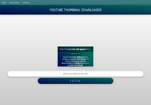 YOUTUBE THUMBNAIL DOWNLOADER